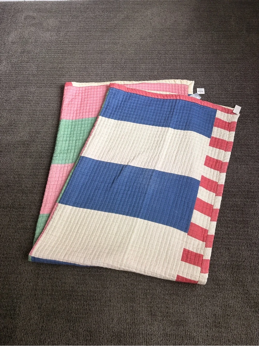NWT Anthropologie Damson Madder Organic Cotton Striped Throw Blanket